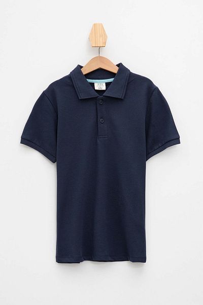 DeFacto Navy Blue Collar T-Shirt