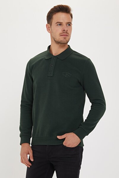 Lee Cooper Ανδρικό φούτερ Newblend Polo γιακά K.Green 201 LCM241029