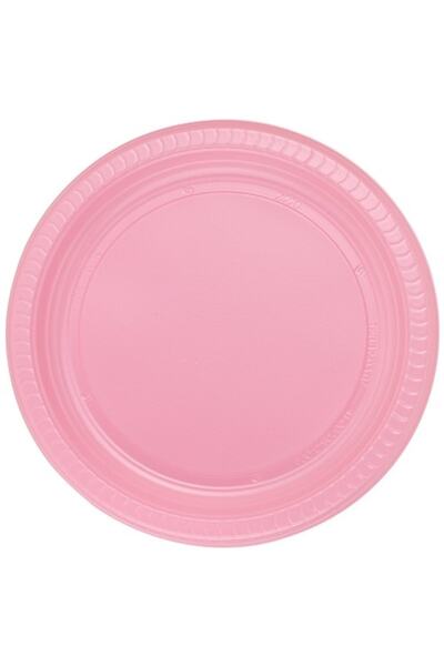 Parti dolabı Pembe 25 Adet Tabak 22 cm Doğum Günü Parti Tabağı