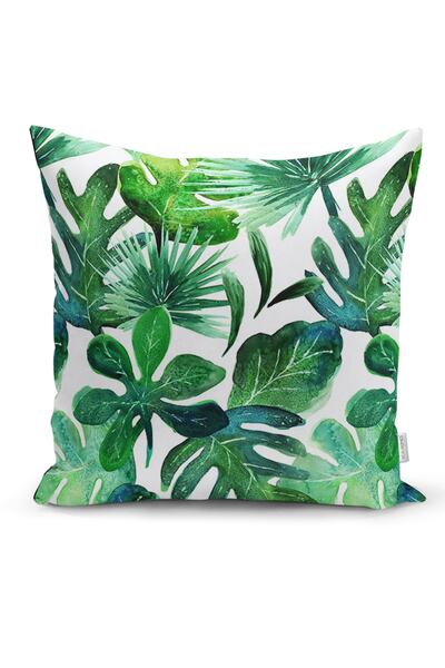 Realhomes Çift Taraflı Suluboya Tropikal Yapraklar Desenli Özel Tasarım Süet ...