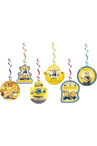 Parti dolabı 6lı Minyon,Minion Partisi Konsept Organizasyonu Yazı Süsleri