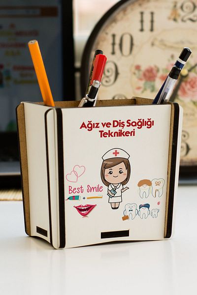 Hediyelen Oral and Dental Health Technician Pen Holder