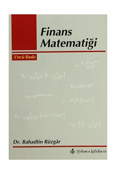 Türkmen Kitabevi Finans Matematiği - Bahadtin Rüzgar