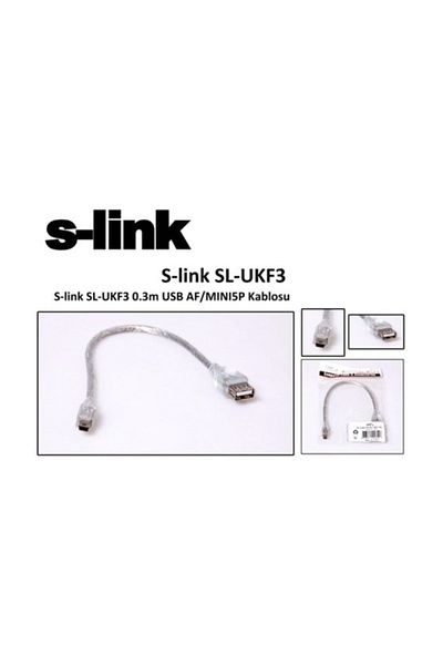S-LINK S-Link Sl-Ukf3 0.3m USB Af/Mini5P Cable