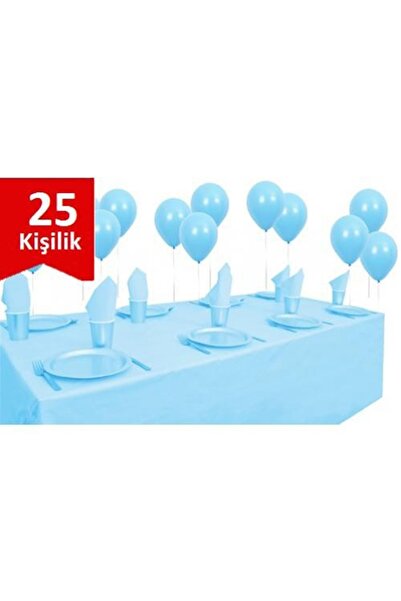 Happyland Açık Mavi Plastik 25 Kişilik Set