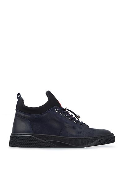F.MARCETTI Ανδρικές μπότες από γνήσιο δέρμα Navy Blue Black 4951903500