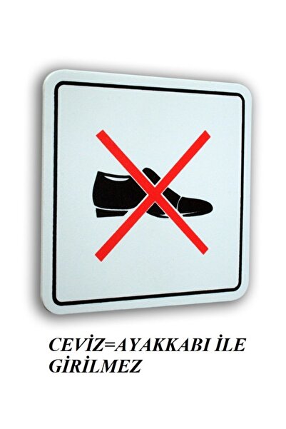 PASS Pano Pvc Sembol Ayakkabı Ile Girilmez  12x12 cm