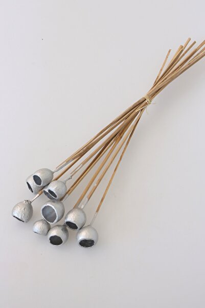 Yapay Çiçek Deposu Διακοσμητικό Μικρό Κύπελλο Κουδουνιού 10 τεμαχίων Τροπική κολοκύθα Ασημί