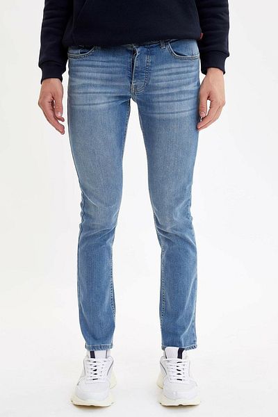 DeFacto Pantaloni albaștri Pedro Slim Fit Jean pentru bărbați
