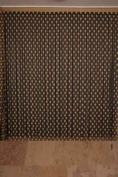 AKÇA TEKSTİL Dotted Double Color Gold Rope Curtain Ready Buttons Sewn Rope Curtain 300*270 Cm