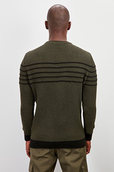 Trendyol Collection Khaki Slim Fit gyapjú nyakú, hosszú ujjú pulóver TMNAW20KZ1118