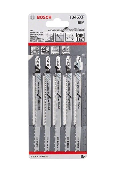 Bosch WoodandmeTal T 345 Xf Progressor - Set of 5