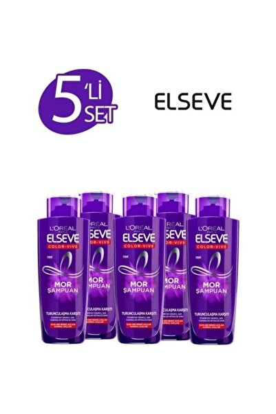 ELSEVE 5'li Turunculaşma Karşıtı Mor Şampuan 200 Ml Seti 36005236991485