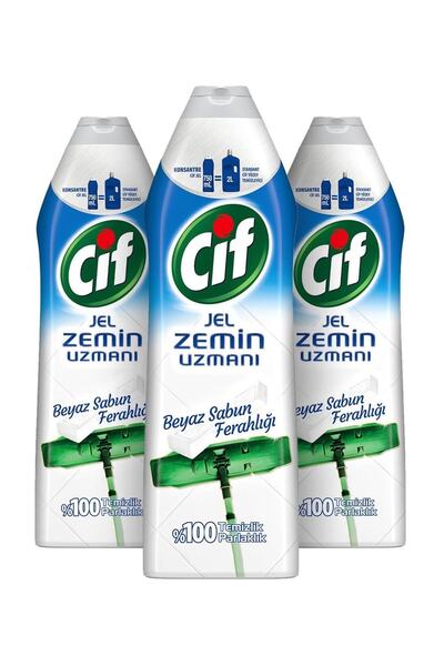 Cif Jel Zemin Uzmanı Beyaz Sabun Ferahlığı 750 ml - 3'lü Paket