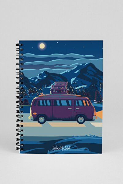 Bikutumutluluk N010 A5 Design Spiral Notebook - Caravan Camping