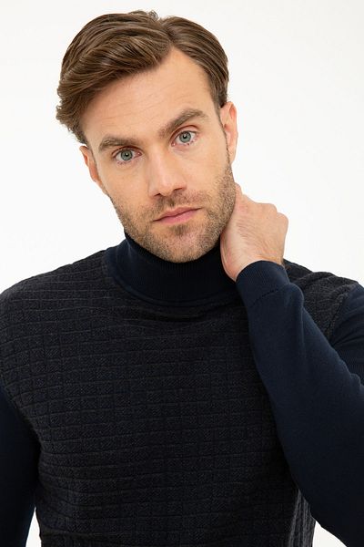 Pierre Cardin Πλεκτό πουλόβερ ανδρικό σκούρο Navy Slim Fit G021GL0TK.000877912