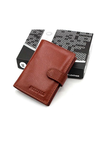 WEST POLO CÜZDAN Men's Brown Original Leather Transparent Card Holder with Paper Money Compartment Wp3068