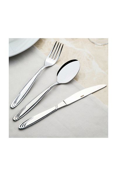Nehir İmran Lisbon Plain 30 Piece Fork Spoon Set with Cardboard Box Without Knife