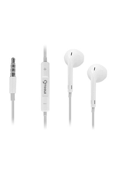 Ktools Basic Hi-fi Beyaz Kablolu Mikrofonlu Kulaklık 120 cm