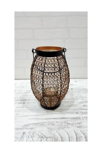 EVİMTATLIEVİM Dekoratif Metal Mumluk Asinara 26 cm