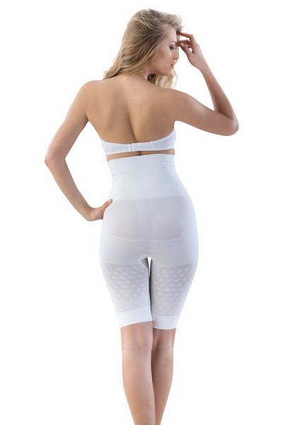 Emay Women's White Seamless Long Leg Double Boxer Corset