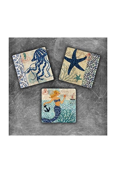 Oscar Stone Decor Doğaltaş Magnet 3 Adet