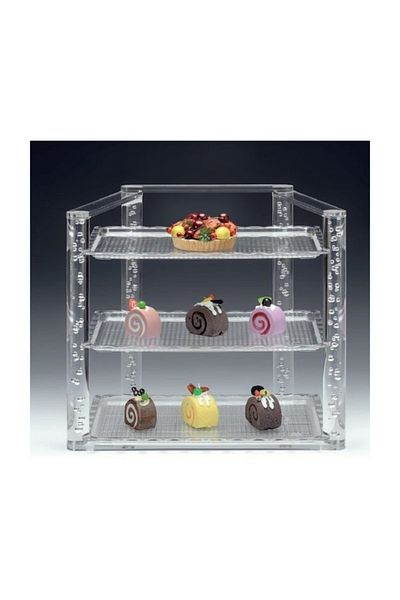 Zicco Display Stand with Tray Clear Lid 4 Tiers Polycarbonate