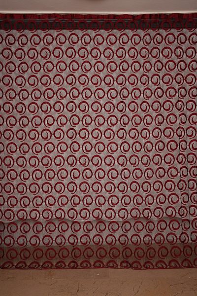 AKÇA TEKSTİL Vakko Claret Red Double Color Claret Red Rope Curtain Ready Made Buttons Sewn Rope Curtain 300*280 Cm
