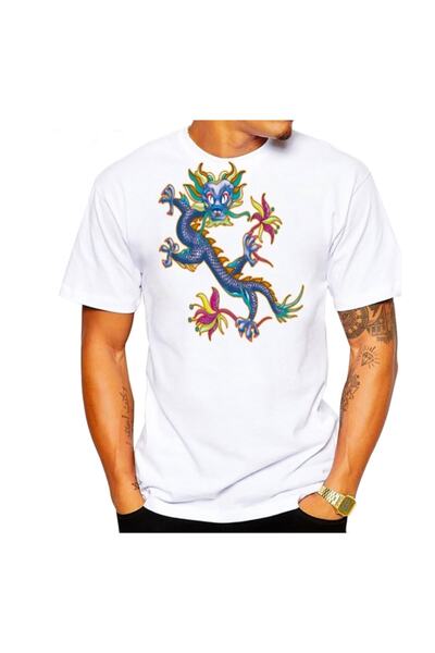 SCUBAPROMO Bela majica za muškarce Dragon