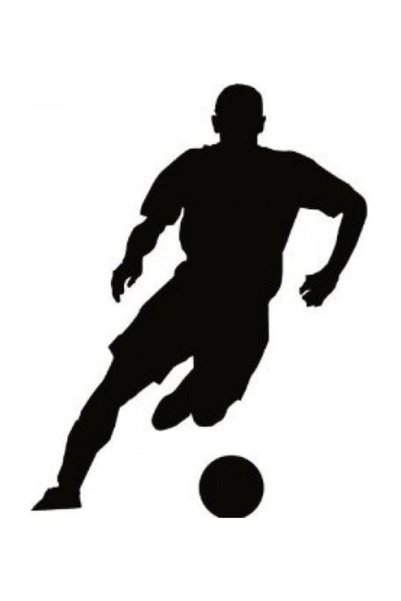 Sticker Sepetim Futbolcu Siyah Dekoratif Çok Amaçlı Duvar Sticker