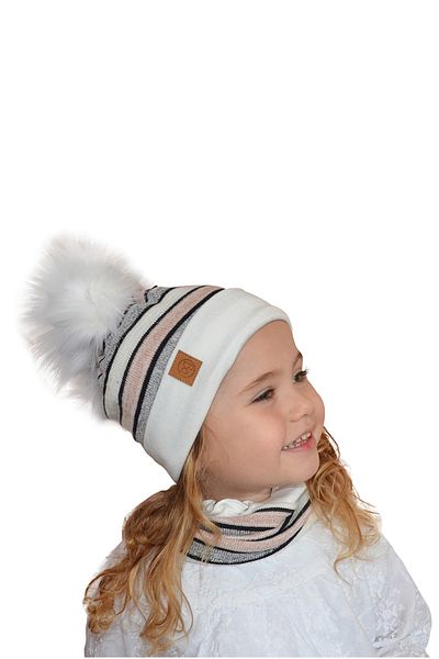 Babygiz Girl's Ecru Powder Beret Neck Collar