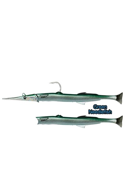 Savage Gear Needlefish Pulsetail 2+1 14cm 12g  Green Silver Silikon Yem