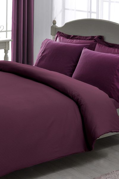 Taç Set cuvertură de pilota dublu Premium Basic Stripe Plum