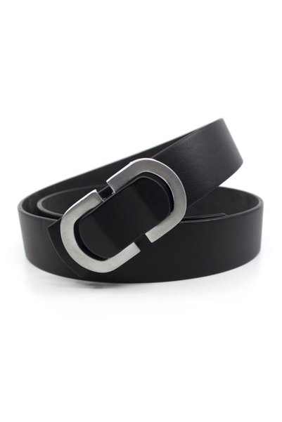 Çanta Sepetim Unisex Black Silver Buckle Belt