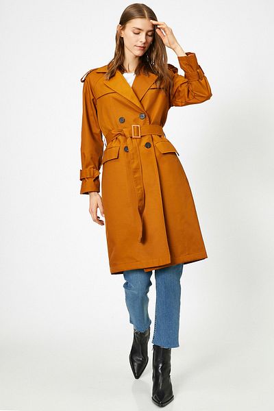 Koton Trenchcoat - Braun - Zweireihig