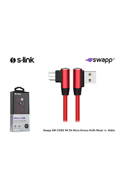 Genel Markalar Sw-c555 1m 3a Micro Kırmızı Kılıflı Metal -l- Kablo