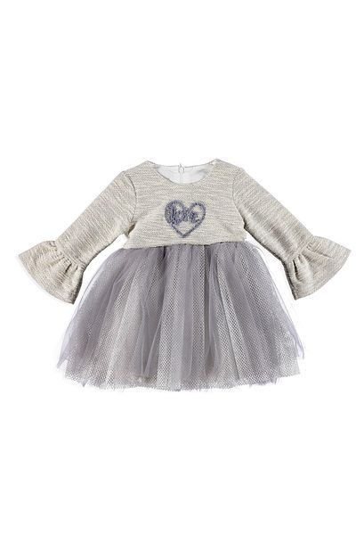Mymio Heart Süzene Embroidered Baby Girl Dress - Combed Cotton Lined