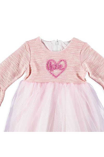 Mymio Heart Süzene Embroidered Baby Girl Dress - Combed Cotton Lined