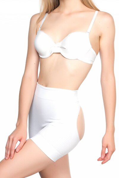 Emay Жіночий білий антицелюлітний боксер з відкритими сідницями 2034B