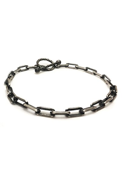 Spark Atölye Erkek Oksitli İtalyan Zincir Gümüş Bileklik