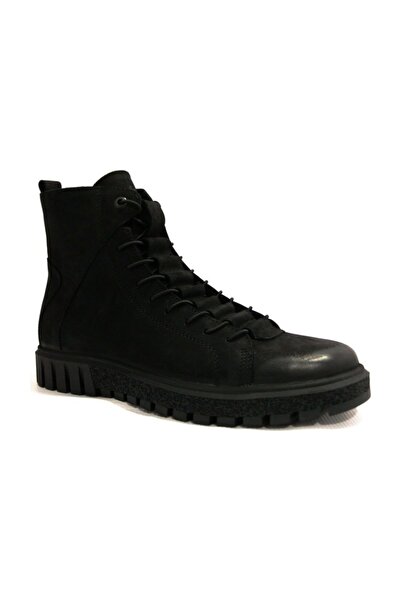 Hammer Jack Μαύρες ανδρικές μπότες με κορδόνια με φερμουάρ