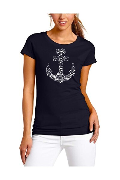 SCUBAPROMO Underwater Çapa Siyah Bayan Tişört