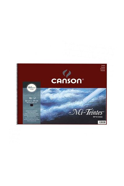 Canson Mi-teintes Black Pastel Book with Spiral 16 Sheets 160g 32x41