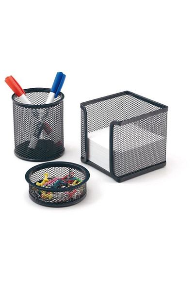 Mas PERFORE MAS TABLE SET PERFORED 3-PIECE PEN HOLDER SET 505 BLACK