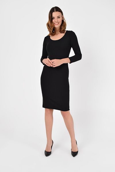 Laranor Rochie neagră de damă cu gât balerină 19L6768