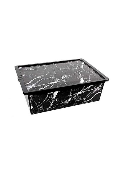 QUTU Μαύρο Marble Trend Box - Διακοσμητικό κουτί αποθήκευσης 25L