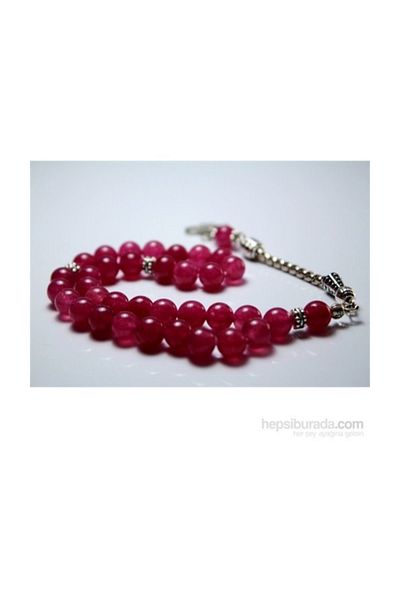 RD EKOAVM 8 Mm Globe Cut Pink Agate Stone Rosary