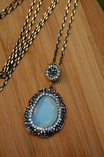 Stoneage Jewellery Kedi Gözü Bebek Mavisi Kadın Kolye