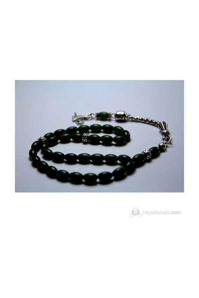 RD EKOAVM 5*8MmGreen Agate Stone Barley Cut Rosary