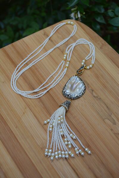 Stoneage Jewellery Bayan İncili Tasarım Kolye